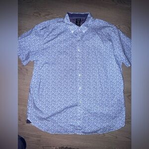 Construct XXL Blue Patterned Men's Shirt Button down